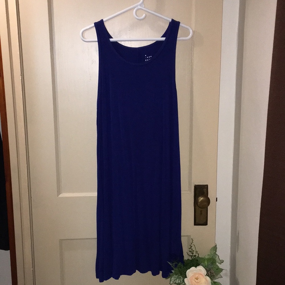 Royal blue tank top swing dress